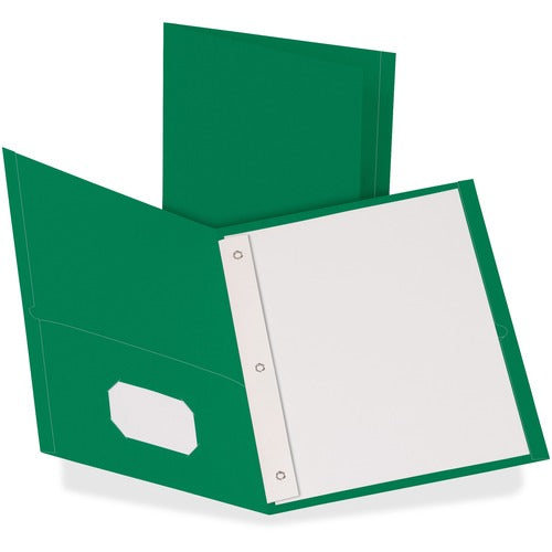 Oxford Twin Pocket Portfolio,w/Fstnrs,11"x8-1/2",25/BX,Hunter Green