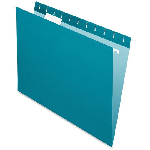 Pendaflex Hanging Folder, 1/5 Tab Cut, Letter Size, 25/BX, Teal