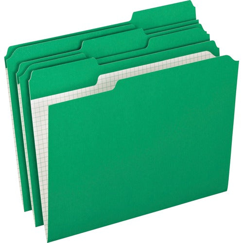 Pendaflex File Folders, Top Tab, Ltr, 1/3 AST Tab Cut, 100/BX, GN