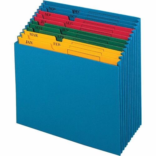 Pendaflex Monthly Project File, Jan-Dec, 12 Pockets, Letter, Blue