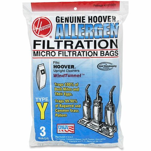 Hoover Refill Bags, Allergen, f/Vacuum C1703-900, 3/PK, BK
