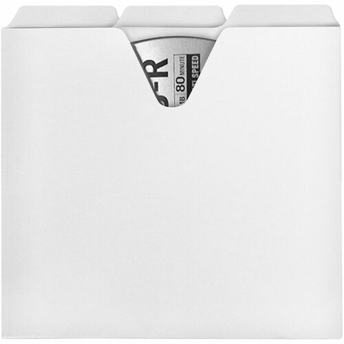 Idea Stream CD/DVD File Folders, AstTabs, 5-1/4"x5-1/8", 100/PK, White
