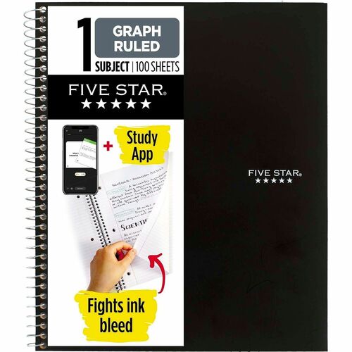 Mead Wirebound Notebook, Quad Ruled, Perforated, 3HP, 8-1/2"x11"