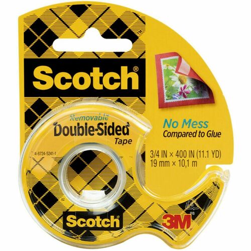 3M Tape, Removeable, Double-Sided, 3/4"x400", Clear