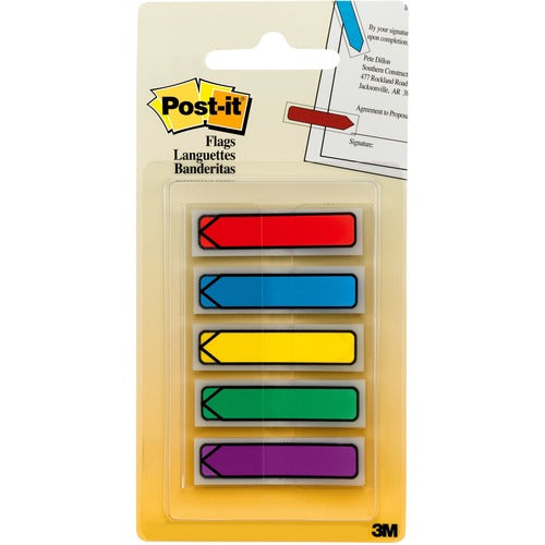 3M Standard Arrow Flags, 1/2"x1-3/4", 100/PK, Assorted Standard