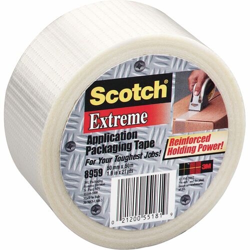 3M Packaging Tape, Heavyweight, Bulk Roll, 2"x165', Clear