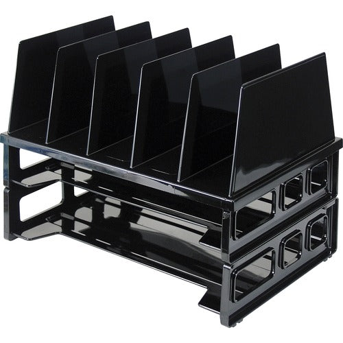 Officemate Desk Sorter, w/2 Trays, 13-1/2"x9"x10-1/4", Black