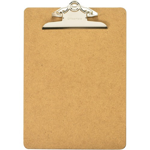 Officemate Hardboard Clipboard, 1" Paper Capacity, 9"x12-1/2", Brown