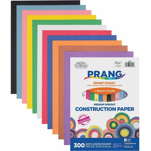 Pacon Construction Paper, 9"x12", 300/PK, Assorted