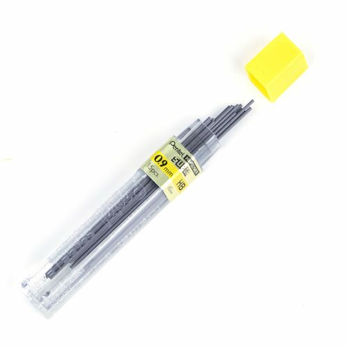 Pentel Hi-Polymer Lead, 0.9 mm, Bold, HB, Black, 15ea/TB
