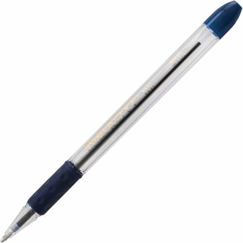 Pentel Ballpoint Pen, Medium Point, Blue Ink/Clear Barrel