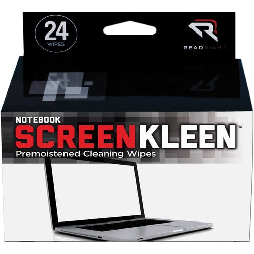 Read/Right LCD ScreenKleen, Premoistened Wipes, Lint-Free, 24/BX
