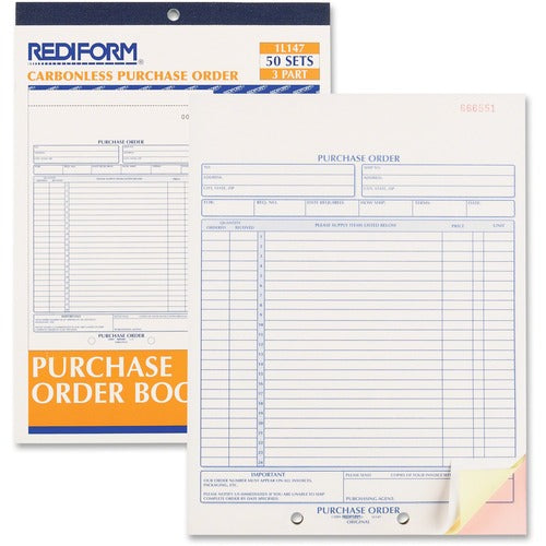 Rediform Purchase Order Form, Vertical Format, 3-Part, 8-1/2"x11"