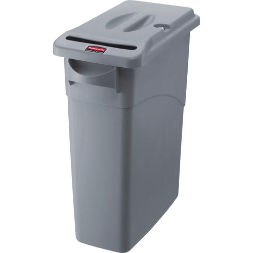 Rubbermaid Commercial Products Confidential Container,w/Lid 23,Gallon,11"x20"x31",Gray