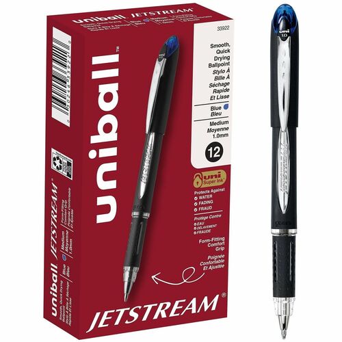 uni-ball Corporation Ballpoint Pen, Medium Point, 1.0mm, 1 Dozen,BLK/Blue Ink