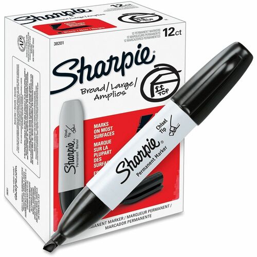 Newell Brands Sharpie Marker, Chisel Tip, Black