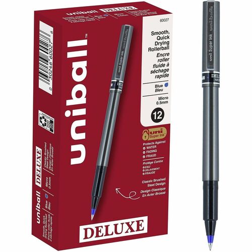uni-ball Corporation Deluxe Rollerball Pen, 0.5 mm, Blue Ink
