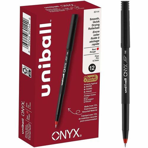 uni-ball Corporation Rollerball Pen,Nonrefillable,0.7mm,Red Ink/BK Barrel