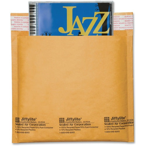Sealed Air CD Mailers, f/DVD Jewel Case, 7-1/4"x8", 25/CT, Gold