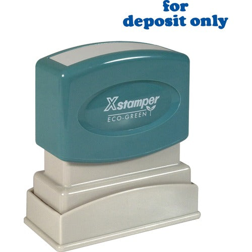 Shachihata Inc "for deposit only" Ink Stamp, 1/2"x1-5/8", Blue Ink