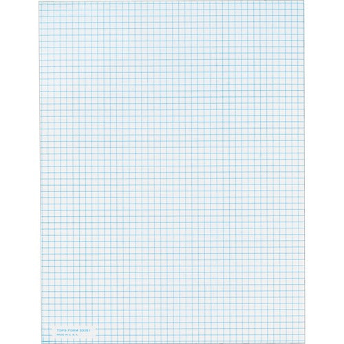 Tops Quadrille Pads, 5x5 Ruled, 20 lb., 8-1/2"x11", 50Shts/PD, WE