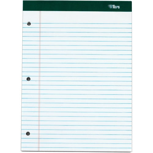 Tops Notepad,Legal Rule,3HP,100 Sheets,8-1/2"x11-3/4",6/PK,WE