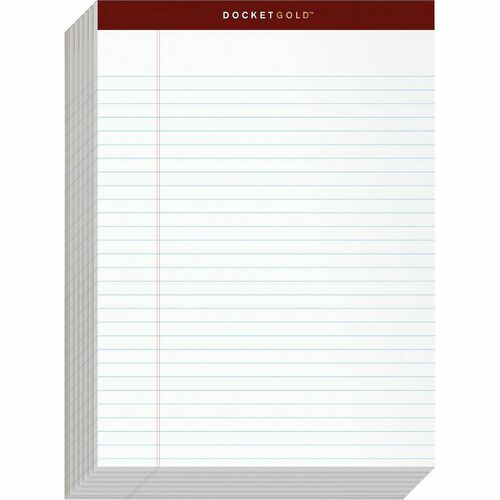Tops Notepad,Wide Ruled,20lb,50 Sheets,8-1/2"x11-3/4",12/PK,White