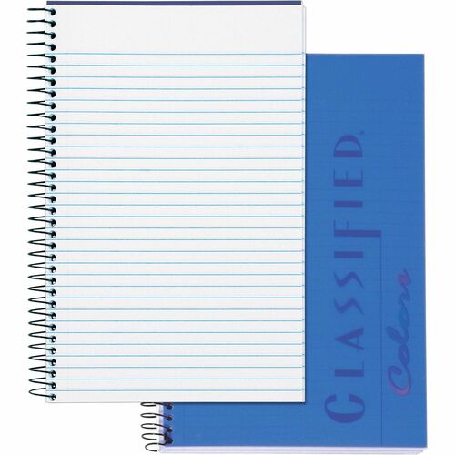 Tops Classified Notebook, 20lb, 100 Shts, 8-1/2"x5-1/2", Indigo