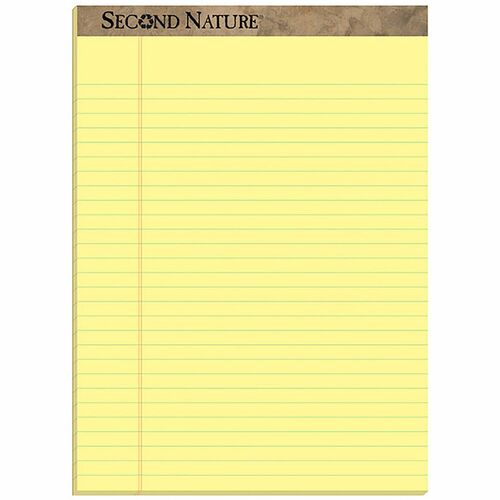Tops Pads,Writing,Legal Rule,Perf,15 lb,8-1/2"x11-3/4",Canary