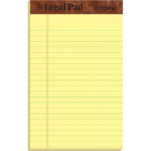 Tops Legal Pad,Jr. Legal Ruled, Top Perf., 50 Sht, 5"x8", CA