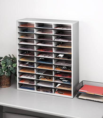 Fellowes 25061 literature rack 36 shelves Gray, White