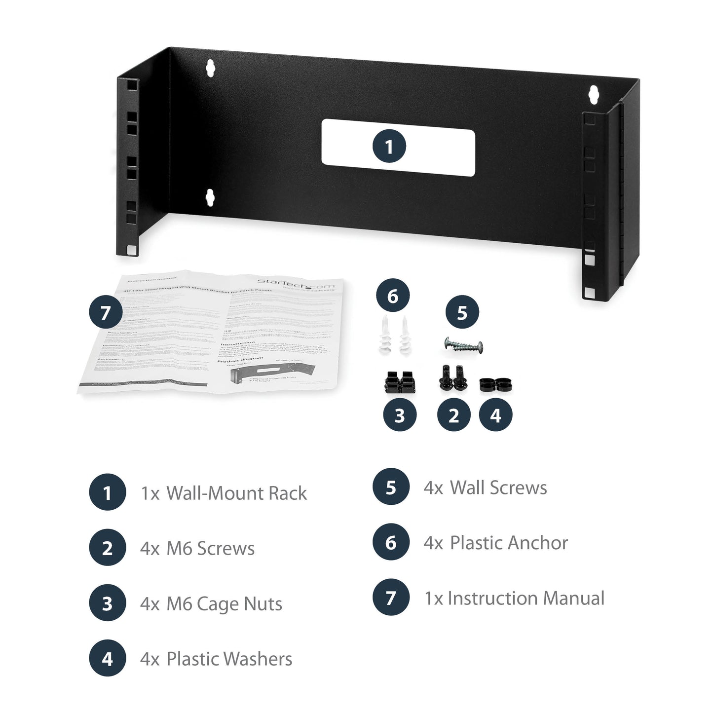 StarTech.com WALLMOUNTH4 rack cabinet 4U Wall mounted rack Black