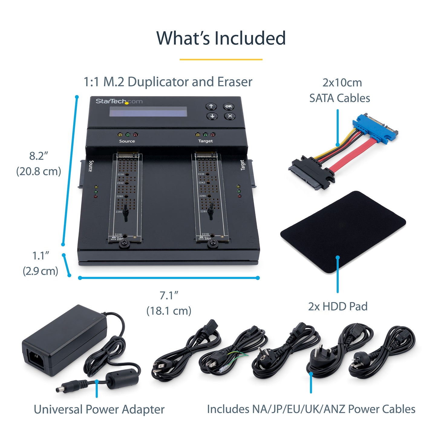 StarTech.com SM2DUPE11 media duplicator HDD/SSD duplicator Black 1 copies