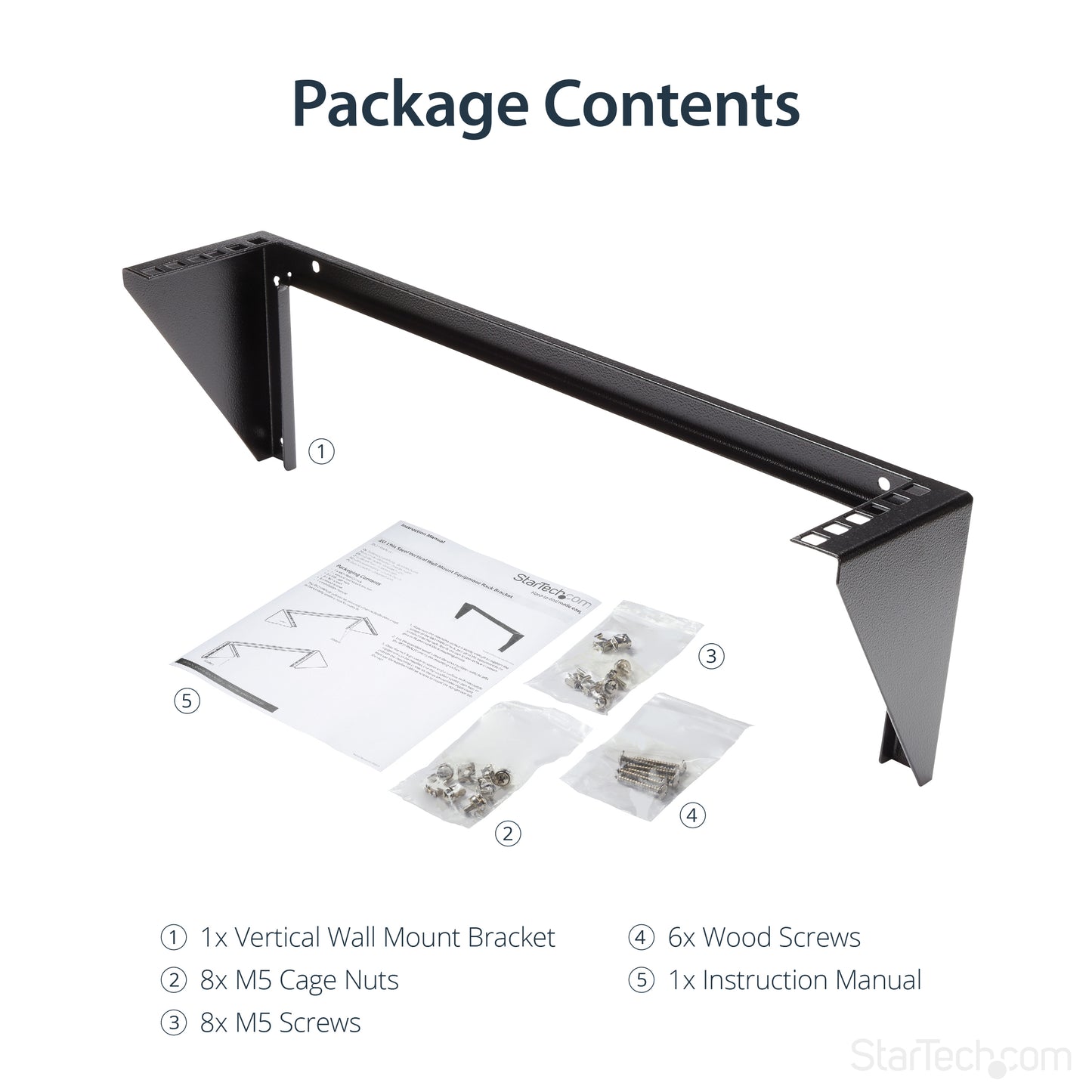 StarTech.com RK219WALLV rack cabinet 2U Wall mounted rack Black