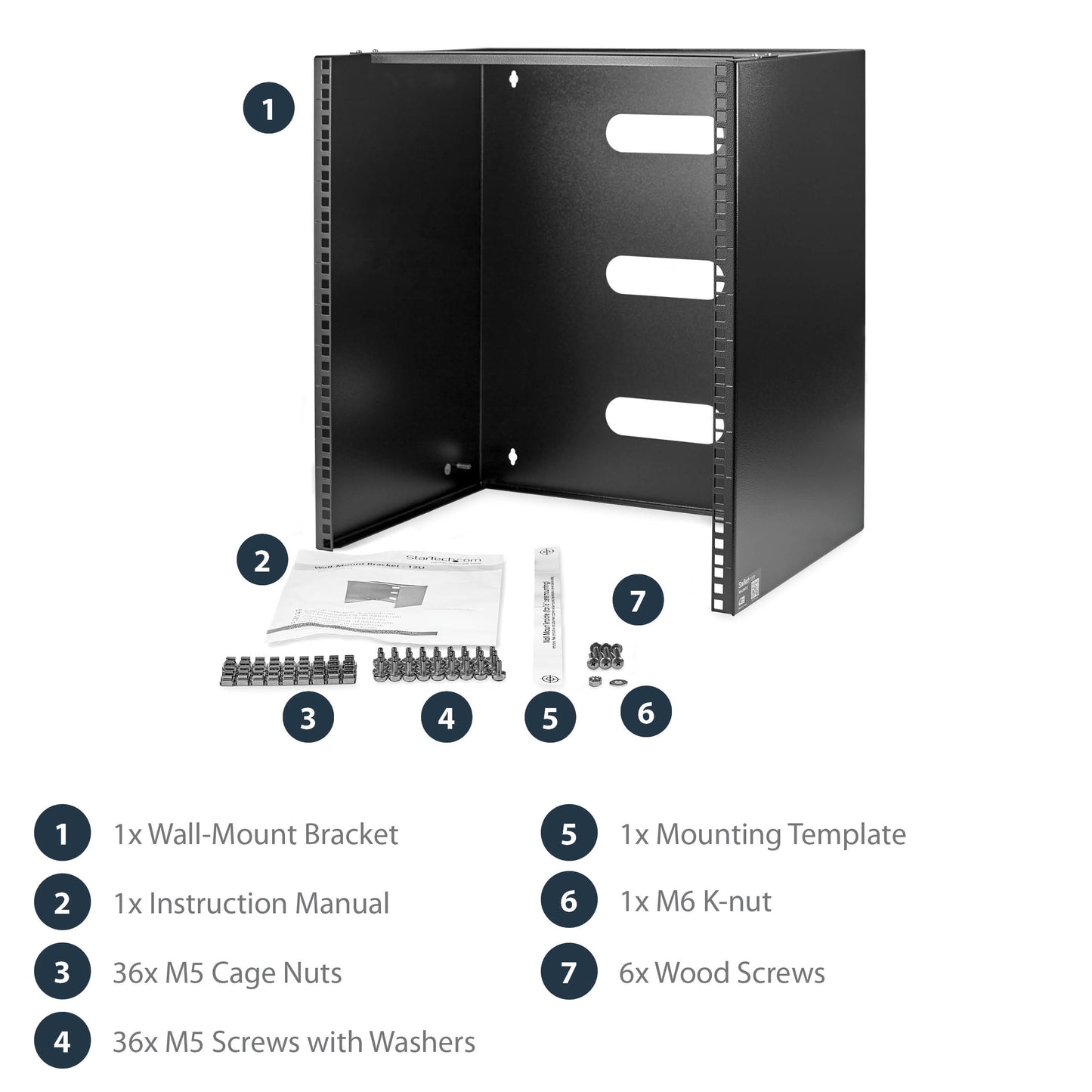 StarTech.com WALLMNT12 rack cabinet 12U Wall mounted rack Black