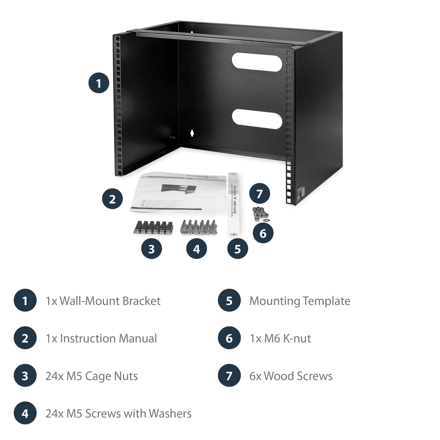 StarTech.com WALLMOUNT8 rack cabinet 8U Wall mounted rack Black