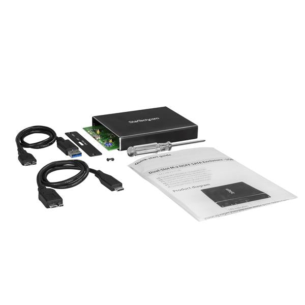 StarTech.com SM22BU31C3R storage drive enclosure SSD enclosure Black M.2