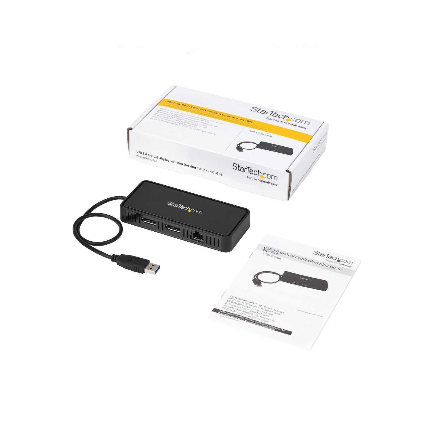 StarTech.com USBA2DPGB laptop dock/port replicator Wired USB 3.2 Gen 1 (3.1 Gen 1) Type-A Black
