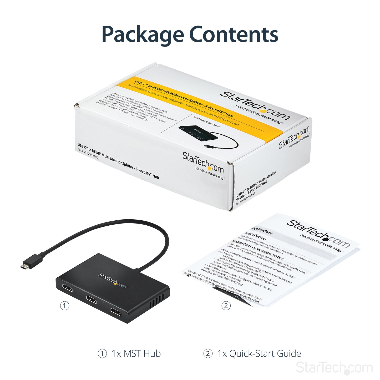 StarTech.com MSTCDP123HD USB graphics adapter 3840 x 2160 pixels Black