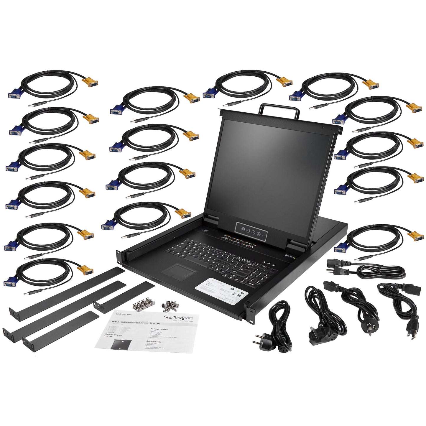 StarTech.com RKCONS1916K rack console 19" 1280 x 1024 pixels Black 1U