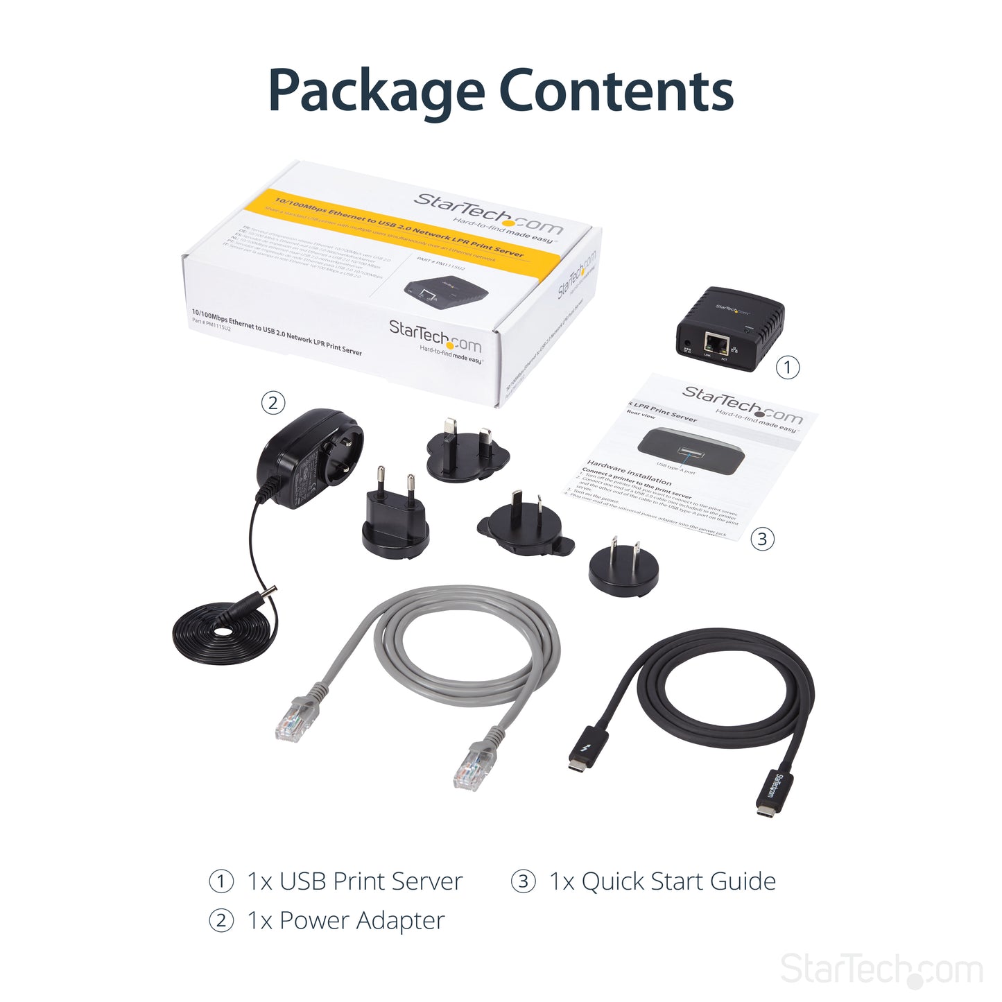 StarTech.com PM1115U2 print server Ethernet LAN Black