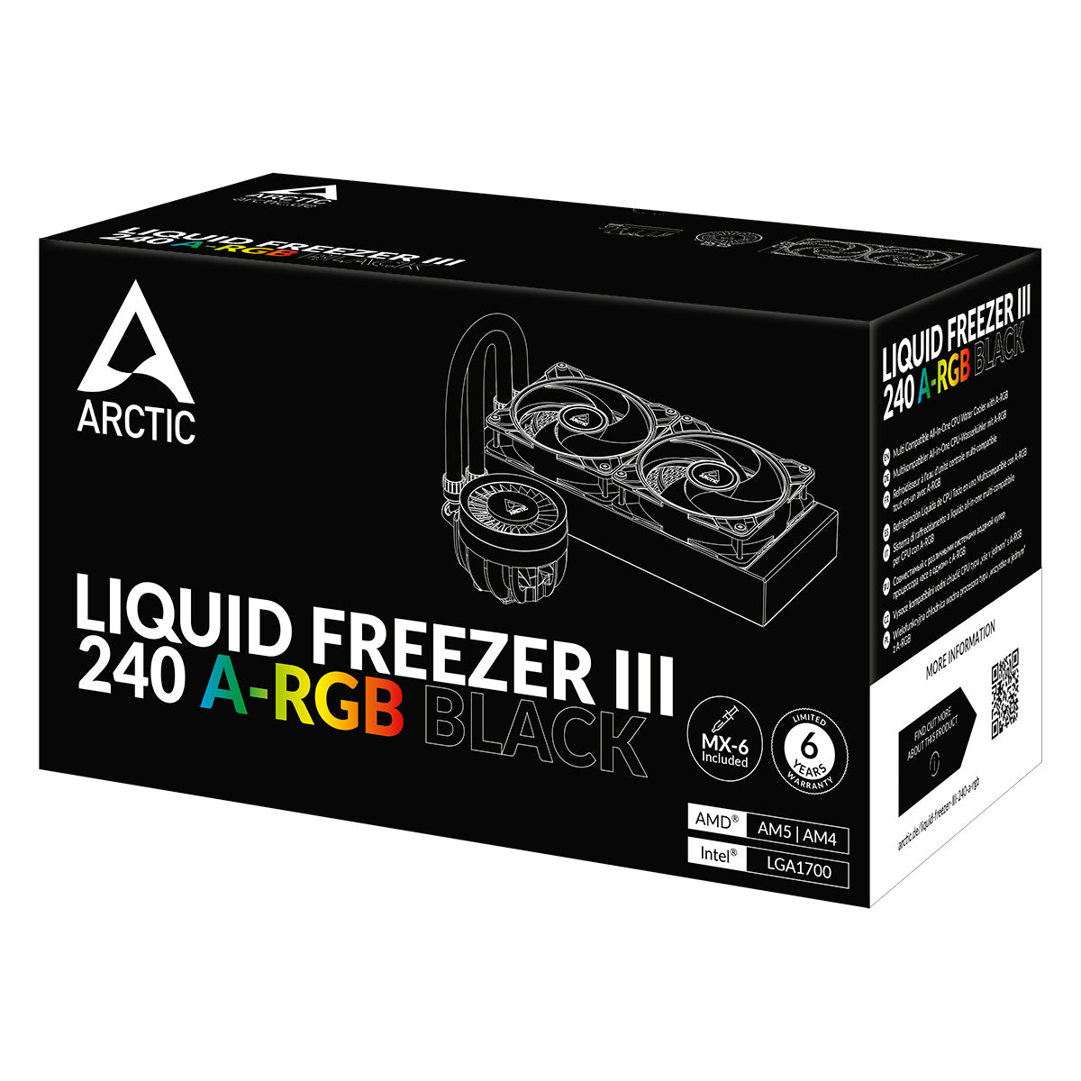 ARCTIC Liquid Freezer III 240 A-RGB Processor All-in-one liquid cooler 4.72" (12 cm) Black 1 pc(s)