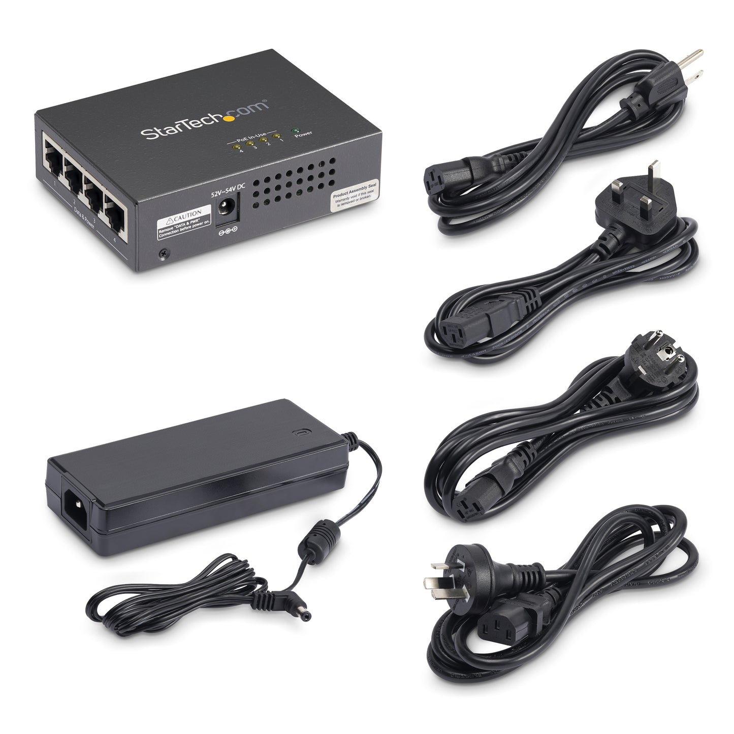 StarTech.com POEINJ4G network extender Network transmitter Black
