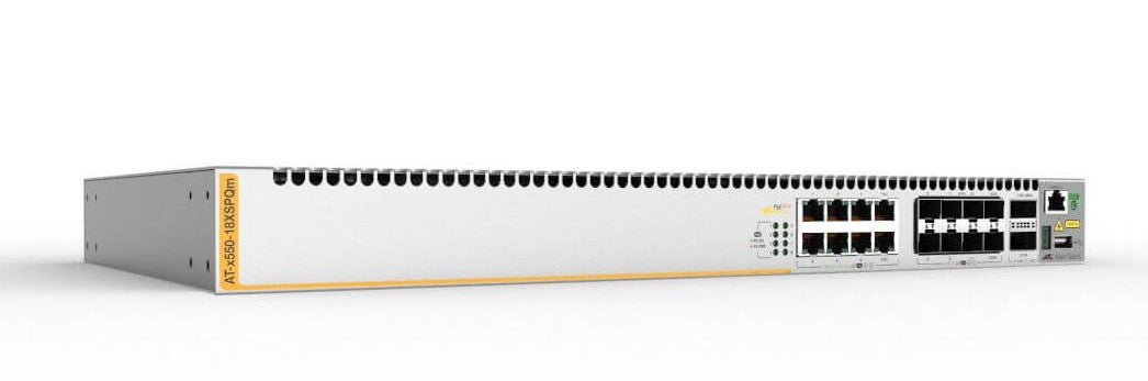 Allied Telesis X550-18XSPQM Managed L2 10G Ethernet (100/1000/10000) Power over Ethernet (PoE) 19U Silver