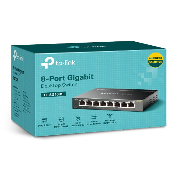 TP-Link Omada TL-SG108S network switch Unmanaged Gigabit Ethernet (10/100/1000) Black