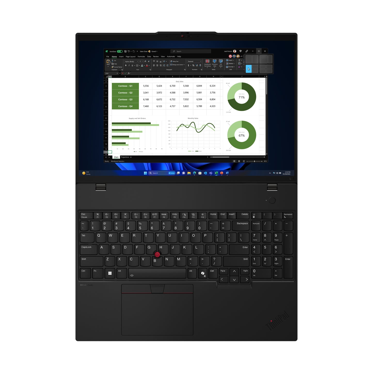Lenovo ThinkPad L16 Gen 1 (Intel) Intel Core Ultra 5 135U Laptop 16" WUXGA 16 GB DDR5-SDRAM 256 GB SSD Wi-Fi 6E (802.11ax) Windows 11 Pro Arabic Black