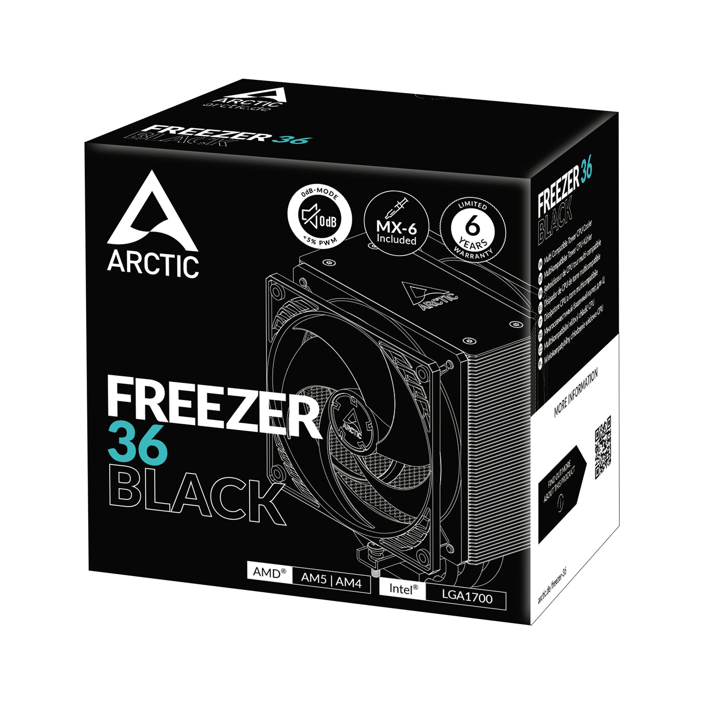 ARCTIC Freezer 36 Processor Air cooler 4.72" (12 cm) Black 1 pc(s)