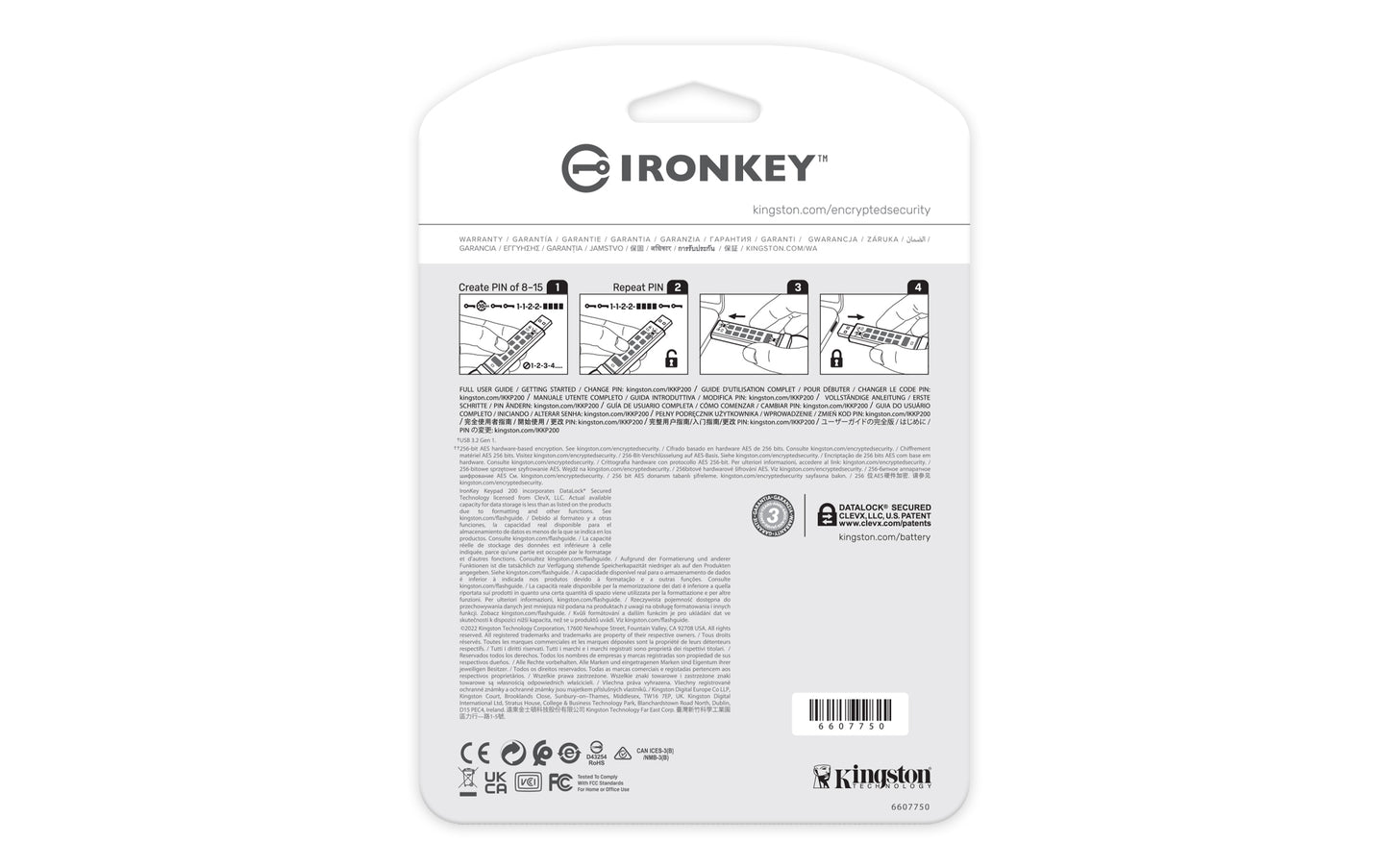 Kingston Technology IronKey Keypad 200 USB flash drive 512 GB USB Type-A 3.2 Gen 1 (3.1 Gen 1) Blue