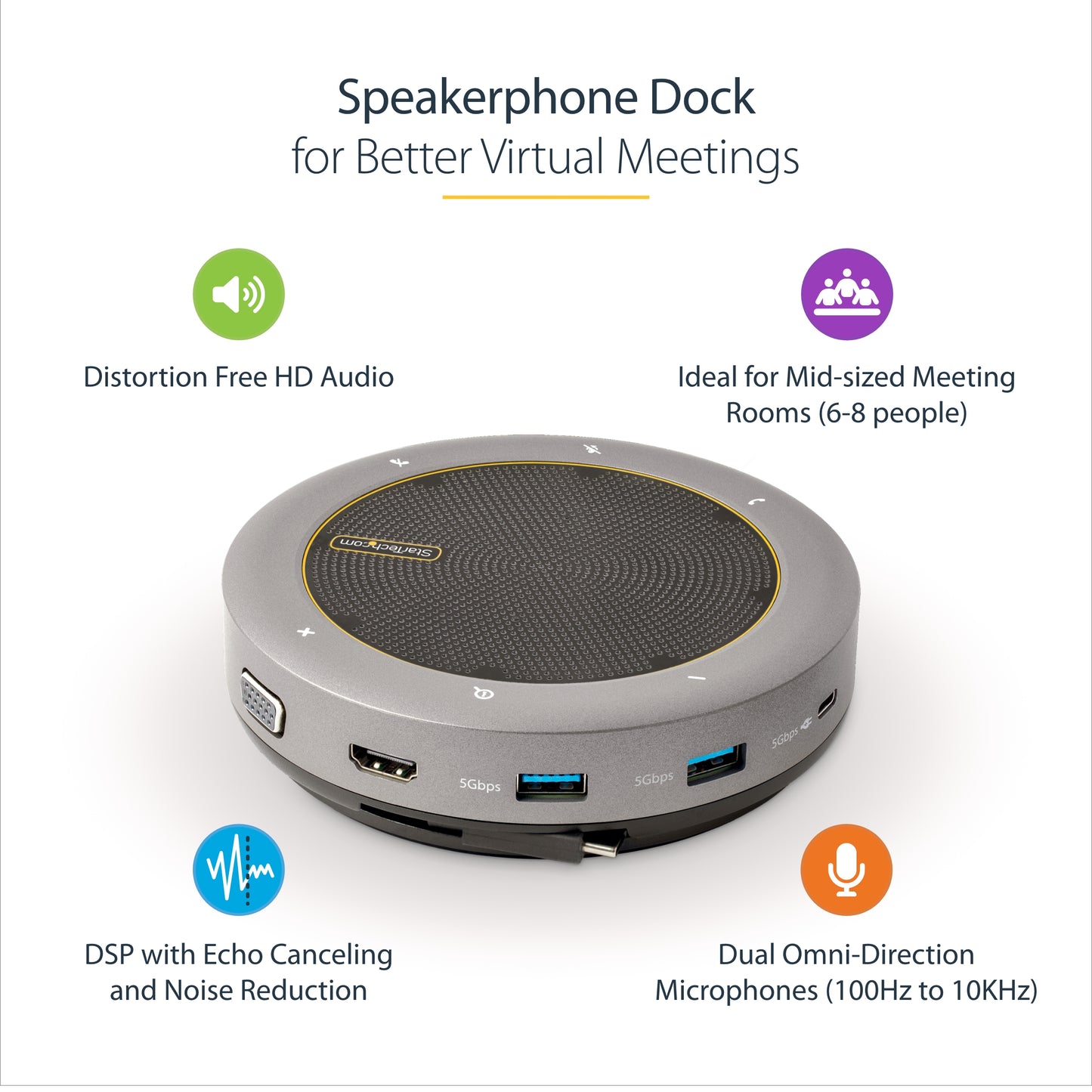 StarTech.com DKTBRSPMPD speakerphone Gray