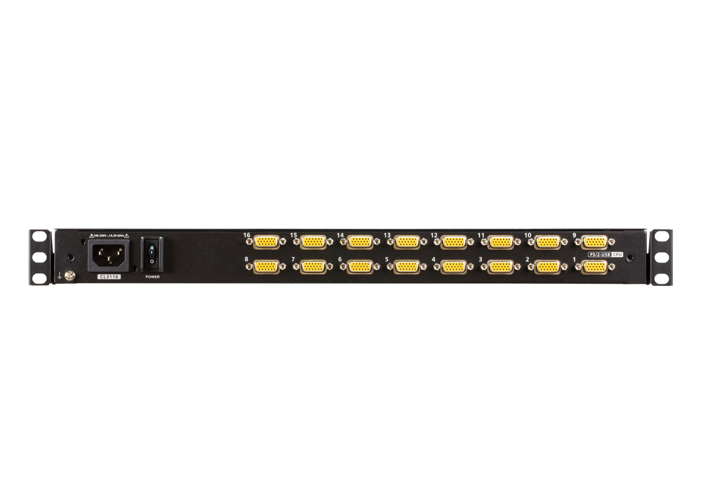 ATEN CL3116NX rack console 18.5" 1366 x 768 pixels Metal, Plastic Black 1U